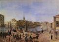 Красный мост через Мойку. 1820-е гг. Неизвестный художник. Акварель.